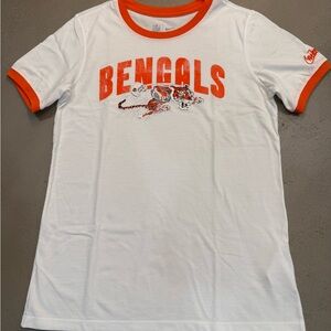 NFL Bengals Short Sleeve Tee White and Orange
